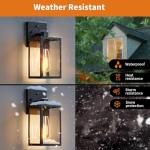 2 Pack Dusk to Dawn Exterior Lighting Fixtures Wall Mount, Sensor Outside Front Porch Lights for House, Outdoor Lantern Lamp, Waterproof Wall Sconce Lights, Black Coach Light for Garage Entryway