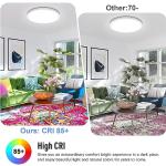 SunRider LED Flush Mount Ceiling Light Fixture, 5000K Daylight White, 2400LM, 12 Inch 24W White Round Flat Bedroom Lights, 240W Equiv. Non-Dimmable