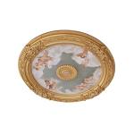 AFD Home Antique Cherubs Sky Gold Trim Round Chandelier Ceiling Medallion for Home Improvement 36 Inch Diameter Polystyrene Decorative Ceiling Plate Molding