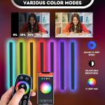 CTRLRS 23.6’’ Upgraded Modern RGB Wall Lights – Indoor/Outdoor LED Wall Sconce with Remote & App, Cool/Warm White, Party Mode, IP65 Waterproof & Rustproof – for Home, Business, or Gaming Spaces