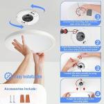 SunRider LED Flush Mount Ceiling Light Fixture, 5000K Daylight White, 2400LM, 12 Inch 24W White Round Flat Bedroom Lights, 240W Equiv. Non-Dimmable