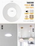The Can Converter R56 Recessed Can Light Conversion Kit w/ 7"¾ Flat Steel Ceiling Medallion - Home Improvement for 5" & 6" Cans, Converter Kit for Ceiling Fan & Light Fixture, UL Certified, White