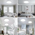 SunRider LED Flush Mount Ceiling Light Fixture, 5000K Daylight White, 2400LM, 12 Inch 24W White Round Flat Bedroom Lights, 240W Equiv. Non-Dimmable