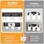 IZORRO Bathroom Vanity Light Fixture, 3-Light 22 Inch Matte Black Bathroom Light Fixtures Over Mirror, with Clear Glass Shade, Modern Farmhouse Vanity Lights, Rustic Restroom Lighting Fixtures