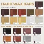 Laminate Vinyl Floor Repair Kit - Set of 22 Wood Floor Wax Furniture Touch Up Markers, Linoleum Repair Kit Cover Up Scratches, Cracks, Stains for Wooden Door, Floor, Table, Cabinet, Desks