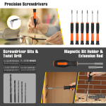 Cshidworld 171 Piece Socket Wrench Auto Repair Tool Combination Package 1/4" Ratchet Wrench, Household Tool Set General Mechanic Tool Kit and Socket Set, Hand Tool Kit with Toolbox Storage Case