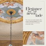 AFD Home Antique Cherubs Sky Gold Trim Round Chandelier Ceiling Medallion for Home Improvement 36 Inch Diameter Polystyrene Decorative Ceiling Plate Molding