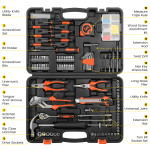 Cshidworld 171 Piece Socket Wrench Auto Repair Tool Combination Package 1/4" Ratchet Wrench, Household Tool Set General Mechanic Tool Kit and Socket Set, Hand Tool Kit with Toolbox Storage Case