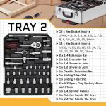 UBesGoo 799 Pcs Tool Set, Household Repair Hand Tool Kit, Mechanics Tool Kit, with Trolley Case, Silver