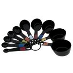 Farberware Professional 10 Piece Plastic Nesting Measuring Cup and Spoon Set Black