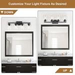 IZORRO Modern Bathroom Light Fixtures, 4 Light Black Vanity Lights, Bathroom Lighting Fixtures Over Mirror with Clear Glass for Living Room Cabinet Bedroom