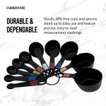Farberware Professional 10 Piece Plastic Nesting Measuring Cup and Spoon Set Black