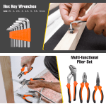 Cshidworld 171 Piece Socket Wrench Auto Repair Tool Combination Package 1/4" Ratchet Wrench, Household Tool Set General Mechanic Tool Kit and Socket Set, Hand Tool Kit with Toolbox Storage Case