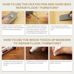 Laminate Vinyl Floor Repair Kit - Set of 22 Wood Floor Wax Furniture Touch Up Markers, Linoleum Repair Kit Cover Up Scratches, Cracks, Stains for Wooden Door, Floor, Table, Cabinet, Desks