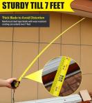 DOWELL 25ft Measuring Tape with Steel Blade and Rubber Case Accurate Easy Read for Construction Contractor Carpenter Architect Woodworking