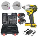 VQJTCVLY Brushless impact driver, 21V Cordless impact wrench 1/2 Inch, 2 × 4.0Ah impact drill tool set, 5 Sockets, 7 Drill, 6 Screws for Car Home Truck Mower Father Dad Husband, Yellow