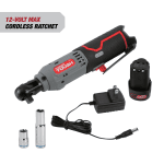 Hyper Tough 12V Max* Lithium-Ion Cordless 3/8-inch Ratchet with 1.5Ah Battery and Charger, 98804, New