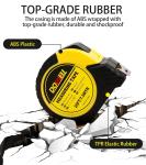 DOWELL 25ft Measuring Tape with Steel Blade and Rubber Case Accurate Easy Read for Construction Contractor Carpenter Architect Woodworking