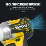 VQJTCVLY Brushless impact driver, 21V Cordless impact wrench 1/2 Inch, 2 × 4.0Ah impact drill tool set, 5 Sockets, 7 Drill, 6 Screws for Car Home Truck Mower Father Dad Husband, Yellow