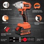 Cordless Impact Wrench, UNTIMATY 1/2 inch Brushless Impact Gun, Max Torque 320 Ft-lbs（430N.m） Impact Wrench with 21V Brushless Motor, with 3.0Ah Li-ion Battery & 7 Sockets