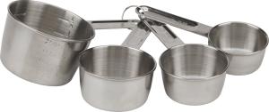 Stainless Steel Measuring Cup Set, 4-Piece, Storage Ring, Silver, GoodCook