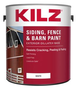 KILZ Siding, Fence, and Barn Paint, Exterior, White, 1 Gallon
