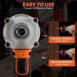 Cordless Impact Wrench, UNTIMATY 1/2 inch Brushless Impact Gun, Max Torque 320 Ft-lbs（430N.m） Impact Wrench with 21V Brushless Motor, with 3.0Ah Li-ion Battery & 7 Sockets