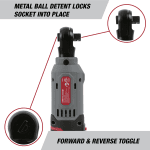 Hyper Tough 12V Max* Lithium-Ion Cordless 3/8-inch Ratchet with 1.5Ah Battery and Charger, 98804, New