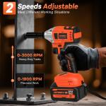 Cordless Impact Wrench, UNTIMATY 1/2 inch Brushless Impact Gun, Max Torque 320 Ft-lbs（430N.m） Impact Wrench with 21V Brushless Motor, with 3.0Ah Li-ion Battery & 7 Sockets