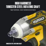 VQJTCVLY Brushless impact driver, 21V Cordless impact wrench 1/2 Inch, 2 × 4.0Ah impact drill tool set, 5 Sockets, 7 Drill, 6 Screws for Car Home Truck Mower Father Dad Husband, Yellow