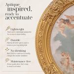AFD Home Antique Cherubs Sky Gold Trim Round Chandelier Ceiling Medallion for Home Improvement 36 Inch Diameter Polystyrene Decorative Ceiling Plate Molding