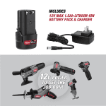 Hyper Tough 12V Max* Lithium-Ion Cordless 3/8-inch Ratchet with 1.5Ah Battery and Charger, 98804, New