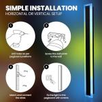 CTRLRS 23.6’’ Upgraded Modern RGB Wall Lights – Indoor/Outdoor LED Wall Sconce with Remote & App, Cool/Warm White, Party Mode, IP65 Waterproof & Rustproof – for Home, Business, or Gaming Spaces