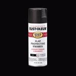 Black, Rust-Oleum Stops Rust Protective Enamel Flat Spray Paint-7776830, 12 oz