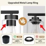 IZORRO Modern Bathroom Light Fixtures, 4 Light Black Vanity Lights, Bathroom Lighting Fixtures Over Mirror with Clear Glass for Living Room Cabinet Bedroom