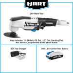 HART 20-Volt Cordless Multi-Tool Kit, (1) 1.5Ah Lithium-Ion Battery