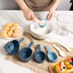 Mainstays 9-Piece Stackable Measuring Set Kitchen Tools for Cooking, 7.48" L, Blue