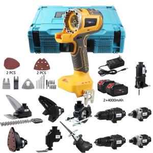 NEWONE 18V Cordless Power Tool Combo Kits 12-Tool Set with 2 x 4.0Ah Battery and Charger Brushless Cordless Power Tool Set