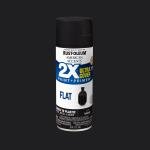 Black, Rust-Oleum American Accents 2X Ultra Cover Flat Spray Paint-327866, 12 oz