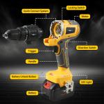 NEWONE 18V Cordless Power Tool Combo Kits 12-Tool Set with 2 x 4.0Ah Battery and Charger Brushless Cordless Power Tool Set