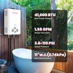 GASLAND BE158 Tankless Water Heater Propane | CSA Certified | 1.58 GPM, 41,000 BTU | Instant Hot Water Heater Outdoor Use Propane Shower for Camping, Off-Grid Living