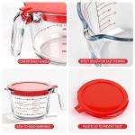 TAIMASI 9 Pcs Glass Measuring Cups Set with Lids, 4-Cup, 2-Cup, 1-Cup, 5 oz Liquid Measuring Cups & 5 Measuring Spoons | Microwave, Freezer & Dishwasher Safe