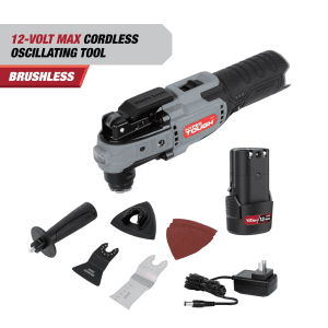 Hyper Tough 12V Max Lithium-Ion Brushless Oscillating Multi-Tool with 1.5Ah Battery and Charger