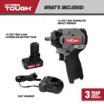 Hyper Tough 12V Max Cordless Brushless Impact Wrench with 4.0Ah Lithium-Ion Battery and Charger, 225 ft-lbs Torque