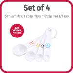 Plastic Measuring Cup Set with Storage Ring, White, GoodCook, 4-Pieces