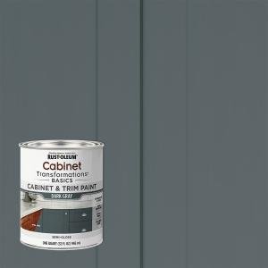 Dark Gray, Rust-Oleum Transformations Semi-Gloss Cabinet & Trim Paint-372010, Quart