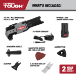 Hyper Tough 12V Max Lithium-Ion Brushless Oscillating Multi-Tool with 1.5Ah Battery and Charger