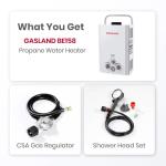 GASLAND BE158 Tankless Water Heater Propane | CSA Certified | 1.58 GPM, 41,000 BTU | Instant Hot Water Heater Outdoor Use Propane Shower for Camping, Off-Grid Living