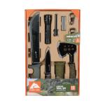 Ozark Trail 12-Piece Camping Multitool Set with Flashlight, Machete, and Knife