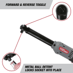 Hyper Tough 12V Max* Lithium-Ion 3/8-inch Cordless Extended Reach Ratchet with 1.5Ah Battery and Charger, New